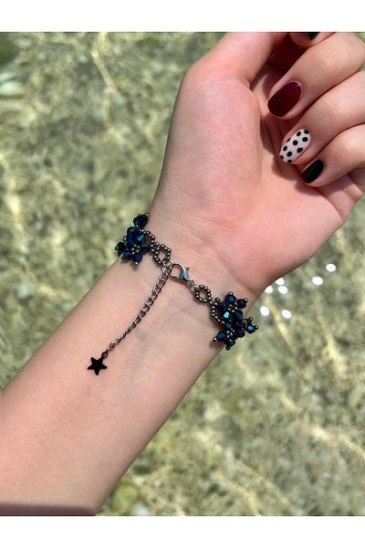 Beykan Night Flower Crystal Design Bracelet