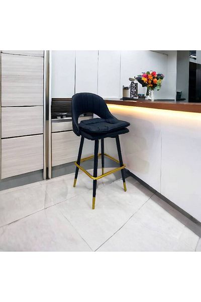 Al Saada Home Black Bar Chair 110 x 50 x 50 cm