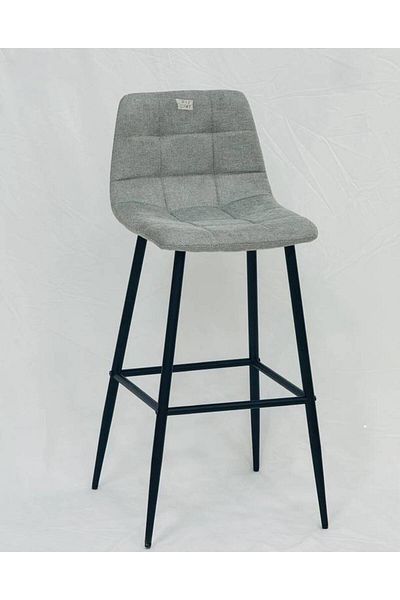 Al Saada Home Limited Quantity Velvet Bar Stool - Gray - 104 x 50 x 44 cm