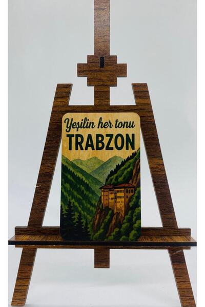 CraftbyBYC Trabzon Temalı Resimli Ahşap Buzdolabı Magneti-Hediyelik Konsept M...