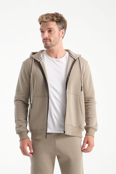 kaphone 10 Men's Pamulu 3 Thread Inside Fleece Full Zipper Hooded Sweatshirt