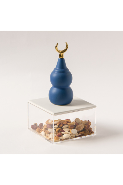 homez La Mesa acrylic dark blue decorative box 12*12*22.3 Cm