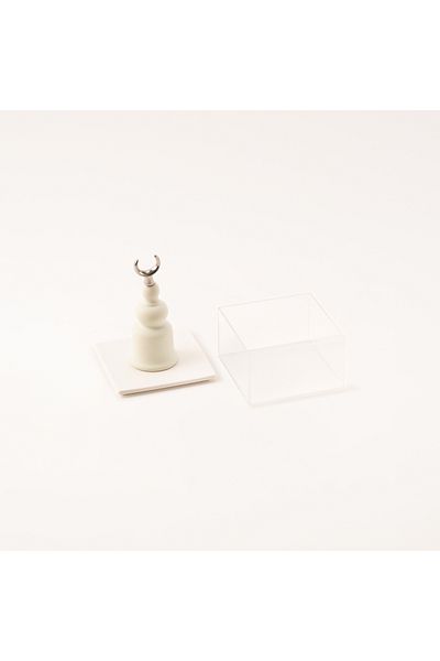 homez La Mesa white acrylic decorative box with silver crecent 12*12*23.3