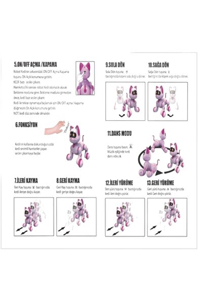 A-T AYZE-TRENDY Uzaktan Kumandalı Robot İnteraktif Şarjlı Akıllı Kedi 91844