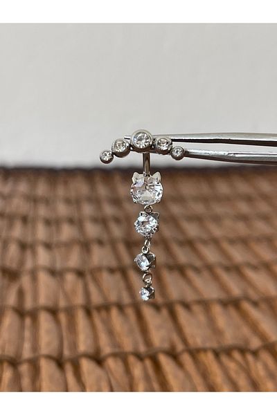 Rupen Kraft 316 L Surgical Steel Zircon 5 Stone Model Special Design Navel Piercing