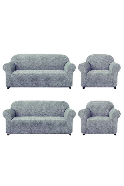 BOSTAN Jacquard Sofa, Sofa, Sofa Bed Cover Stick Pattern Flexible Without Skirt For 3+2+1+1 Sets