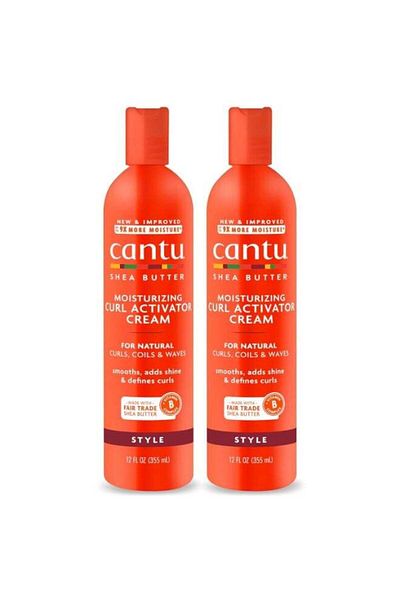 Cantu Moisturizing Curl Activator Cream for Natural Hair with Pure Shea Butter, 12 fl oz (Pack of 2)