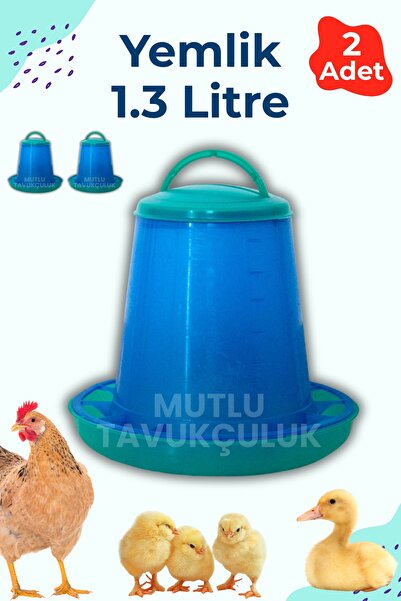 MUTLU TAVUKÇULUK 2 Adet Civciv Başlangıç Yemlik 1.3 Litre Kapasite Keklik Güv...