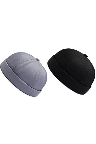 Rupen Kraft Set of 2 100% Cotton Cap Adjustable Docker Hat Summer Skullcap Ha...