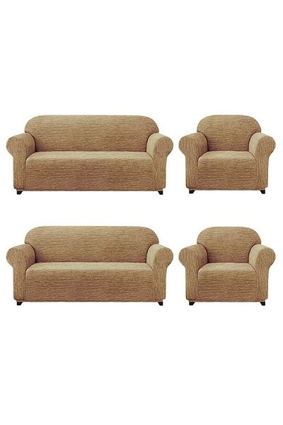 BOSTAN Jacquard Sofa, Sofa, Sofa Bed Cover Stick Pattern Flexible Without Skirt For 3+2+1+1 Sets