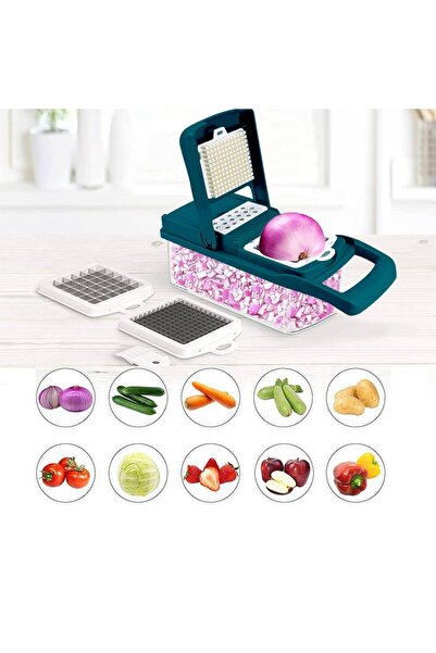 OEM Tocător de legume 15 în 1, oțel inoxidabil/ABS, albastru regal