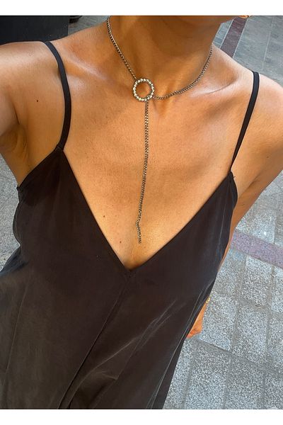 Hoop jewelery Steel Ring Detail Design Necklace