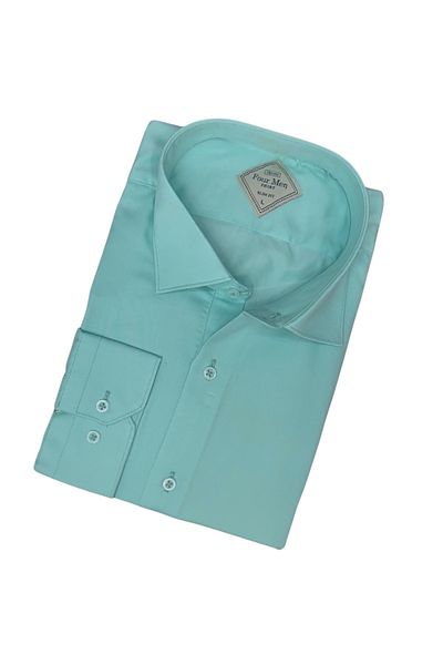 GÖMLEK GALERİSİ Slim Fit Slim Fit Plain Long Sleeve Men's Shirt