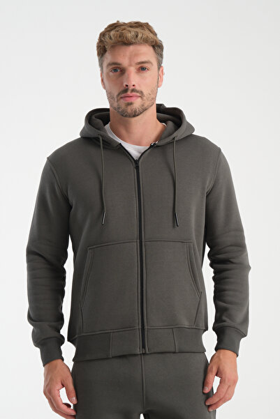 kaphone 10 Men's Pamulu 3 Thread Inside Fleece Full Zip Hooded Tracksuit Set