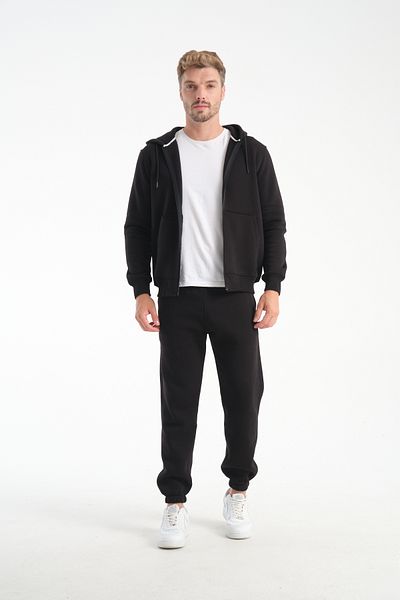 kaphone 10 Men's Pamulu 3 Thread Inside Fleece Full Zip Hooded Tracksuit Set