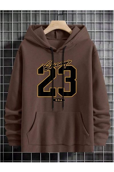 Hunors Sportswear & Company Men's Chicago 23 Printed Hooded Oversize Sweatshirt