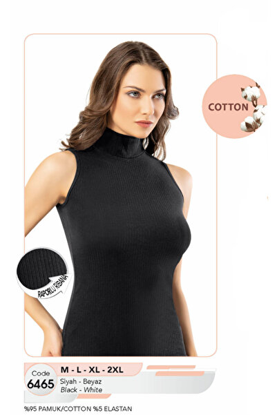 Talya Underwear Cotton Fabric Ribbed High Collar Sleeveless Undershirt