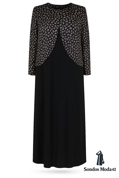 HESNA Black Zuhal Jacket Plus Size Stylish High Quality Mother Evening Dress Suit