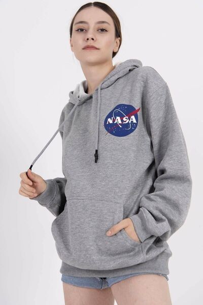 kahire سترة بغطاء للرأس باللون الرمادي من Blackjackwear NASA