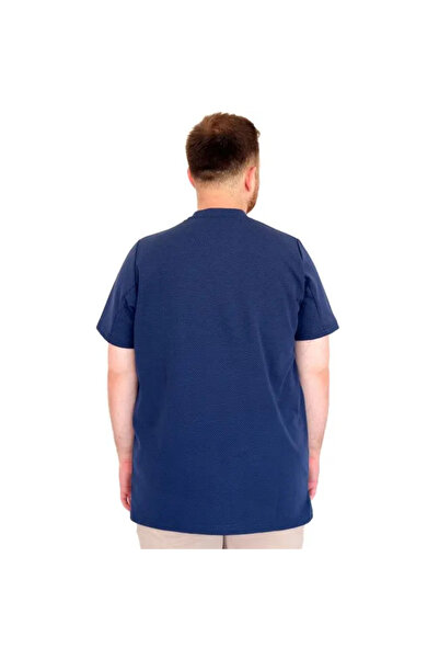 cusseli Μπλουζάκι Plus Size με γιακά χρυσό 25034 indigo