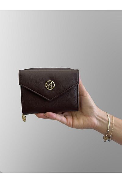 shiny ever Medium Brown Gold Women's Wallet