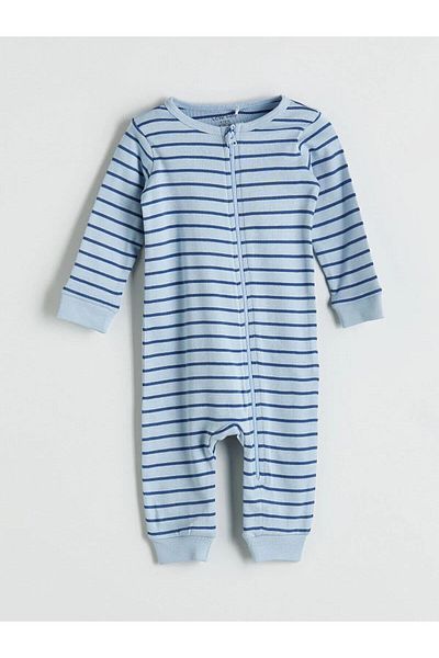 LC Waikiki Lcw Baby Crew Neck Long Sleeve Baby Boy Rib Jumpsuit 2-Piece (W5)