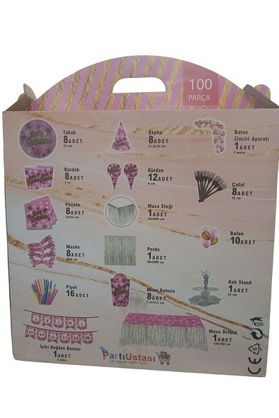 VZN Pink Concept Party Set 100 Pieces Pink Birth Set Hospital Ornament