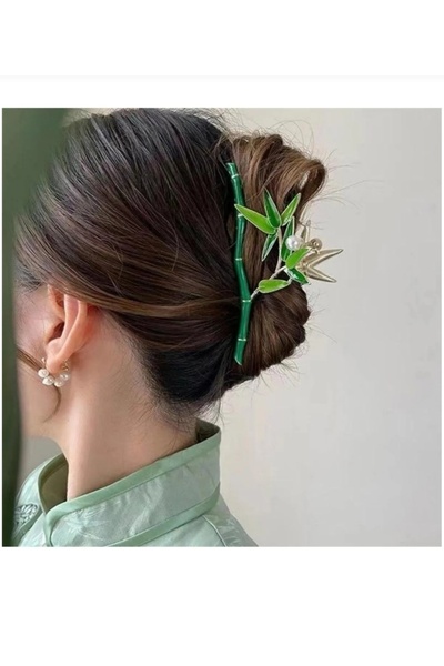 ELAS HOME Bamboo Green Metal Pearl Latch Buckle