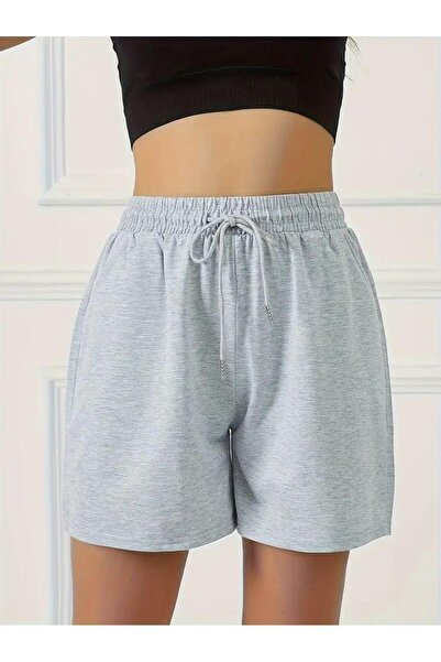 berfmoda GRİİ RENK YAZLIK BOMBA ŞORT TER TUTMAYAN İKİ İPLİK
