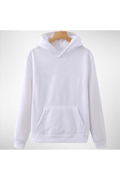 PERISENSE Blackjackgiyim Hanorac alb unisex cu glugă cu buzunar cangur