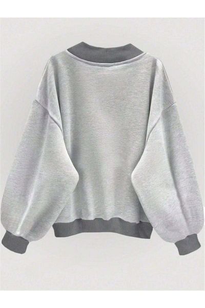 Hunors Sportswear & Company Hanorac oversize cu decolteu în V adânc imprimat pentru femei Comfort In Paris