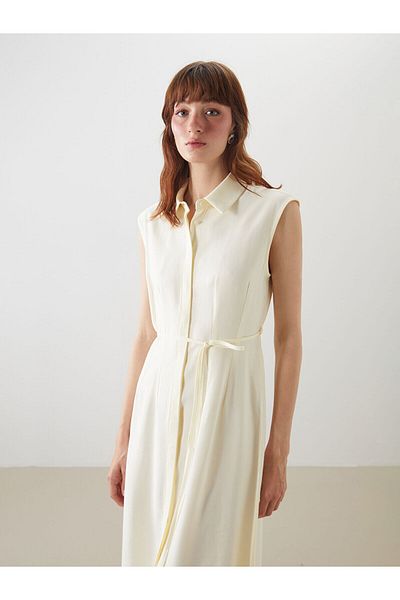 LC Waikiki Plissee Shirt Dress with Belt