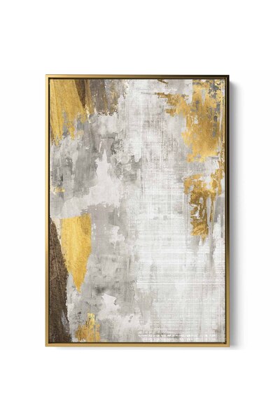 LOWHA Canvas Wall Art Stretched Over Wooden Frame with Gold Floating Frame an...