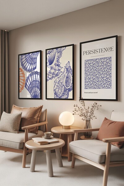 Postifull Set de picturi negre, 3 posteri cu cadru negru Persistance Model Nr...