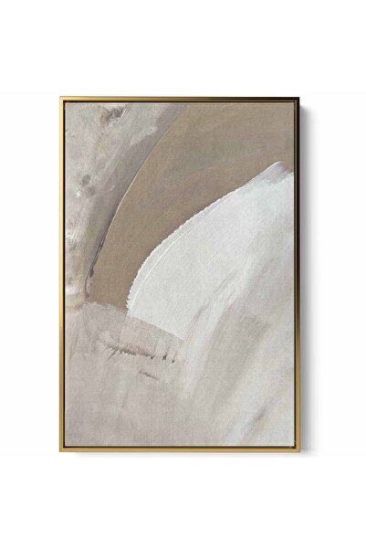 LOWHA لوحة فنية جدارية من القماش مشدودة على إطار خشبي بإطار ذهبي عائم وتصميم تجريدي حديث