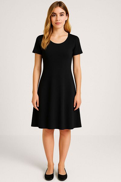 EFFE 2 Pieces Draped Comfortable Fit Daily Combed Cotton Fabric Dress