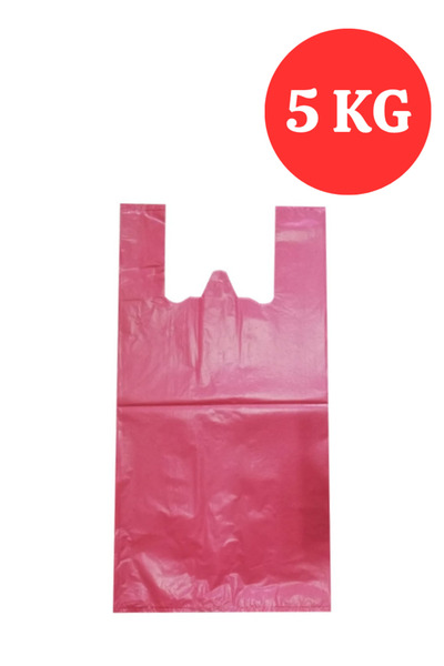 Kalbi Ticaret Kalın Kırmızı Poşet Büyük Boy 5 Kg Market Manav Poşeti Çöp Poşe...