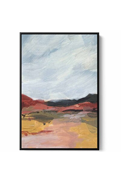 LOWHA لوحة فنية جدارية من القماش ممدودة على إطار خشبي بإطار أسود عائم وتصميم ...