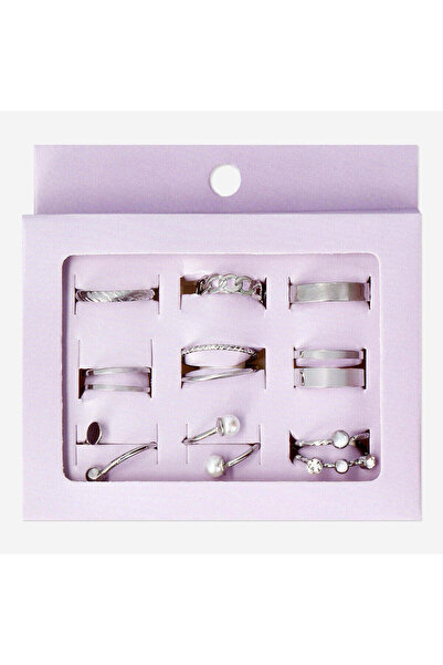 Flying Tiger Copenhagen Gümüş İnci Detaylı Yüzük Seti