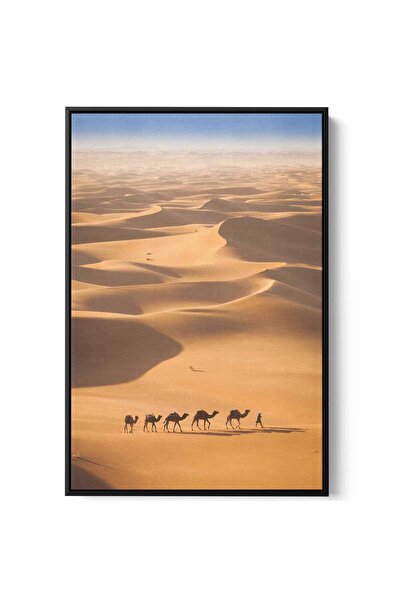 LOWHA لوحة فنية جدارية من القماش مشدودة على إطار خشبي بإطار أسود عائم، مع جما...