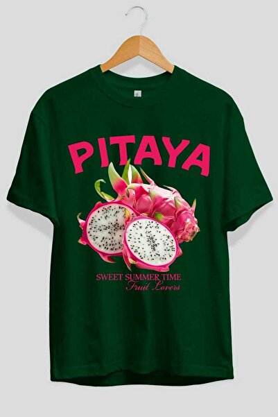 Ankhises Pitaya μπροστινό εμπριμέ μπλουζάκι υπερμεγέθη ανδρικό γυναικείο βαμβ...