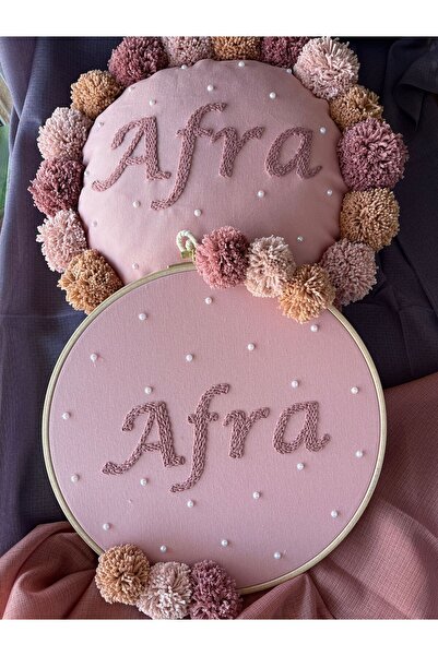 punch passion İsimli Bebek kapı süsü-takı yastığı takımı, punch nakışlı (İÇ D...