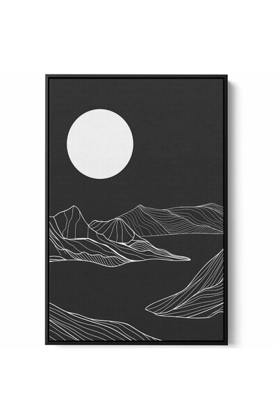 LOWHA Canvas Wall Art Stretched Over Wooden Frame with Black Floating Frame a...