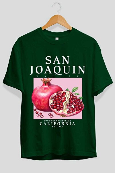 Ankhises San Joaquin Pomegranate μπροστινό τυπωμένο μπλουζάκι υπερμεγέθους ανδρικό γυναικείο βαμβακερό μπλουζάκι με λαιμόκοψη