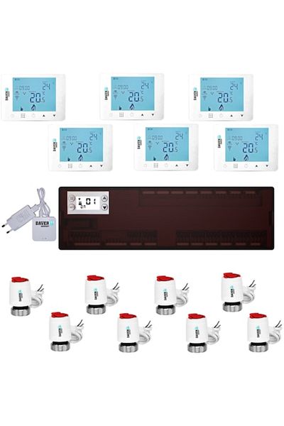Daver Pachet Premium ZigBee pentru automatizare climatică, încălzire și răcire, cu distribuție pentru 6 zone