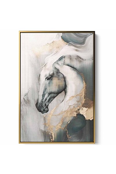 LOWHA لوحة فنية جدارية من القماش مشدودة على إطار خشبي بإطار ذهبي عائم وتصميم ...