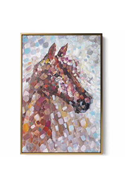 LOWHA لوحة فنية جدارية من القماش مشدودة على إطار خشبي بإطار ذهبي عائم وتصميم ...