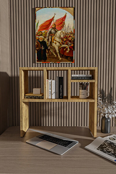 BlackSea Masaüstü Kitaplık,Monitör Standı Raflı,80CM,Portatif Minifix Kurulum