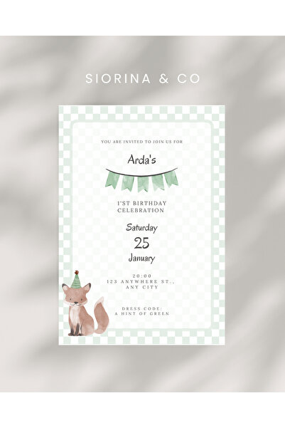 Siorina Events Baby Shower Çocuk Bebek Doğum Günü Davetiyesi Kişiselleştirile...