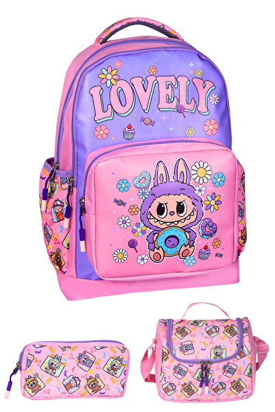 dealp Set de 3 rucsac pentru școală primară pentru fete, cu folie termică imp...